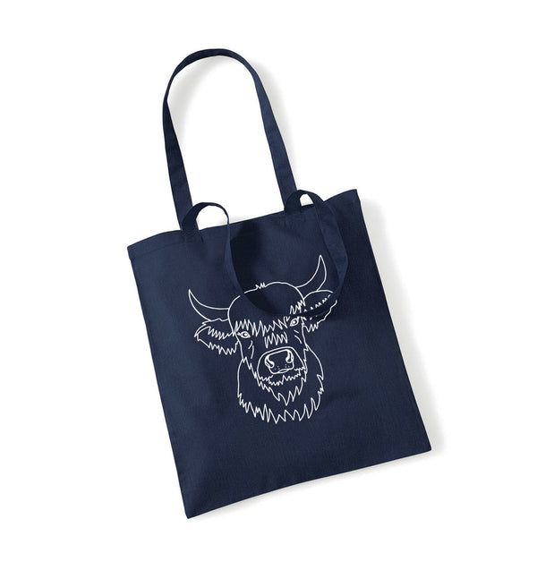 Highland Rind weiß - Baumwolltasche - Tier-Shirts.com