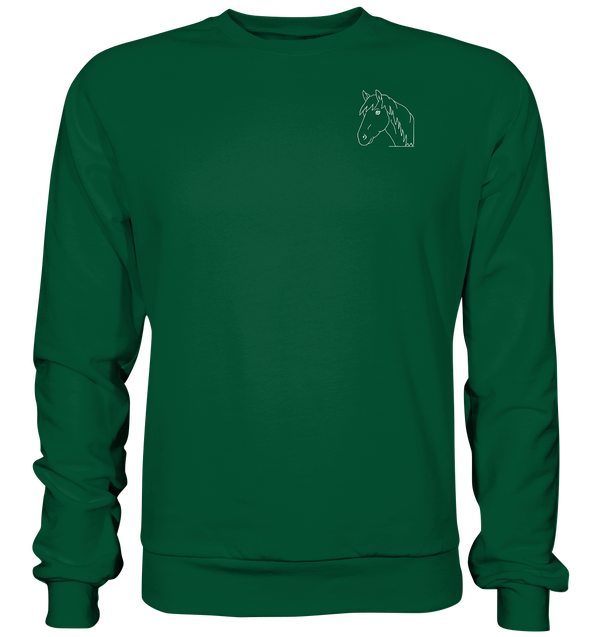 Pferd weiß - Basic Sweatshirt Unisex Sweatshirts Tier-Shirts.com Bottle Green XS