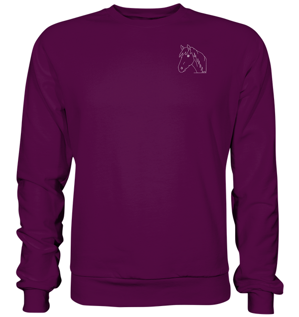 Pferd weiß - Basic Sweatshirt Unisex Sweatshirts Tier-Shirts.com Plum XS