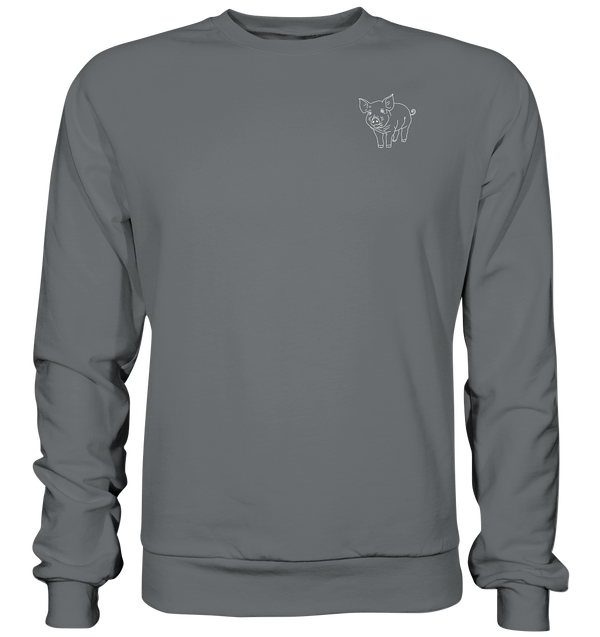 Schwein weiß - Basic Sweatshirt Unisex Sweatshirts Tier-Shirts.com Steel Grey (Solid) XS