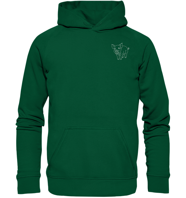 Schwein weiß - Basic Hoodie Unisex Hoodies Tier-Shirts.com Bottle Green XS