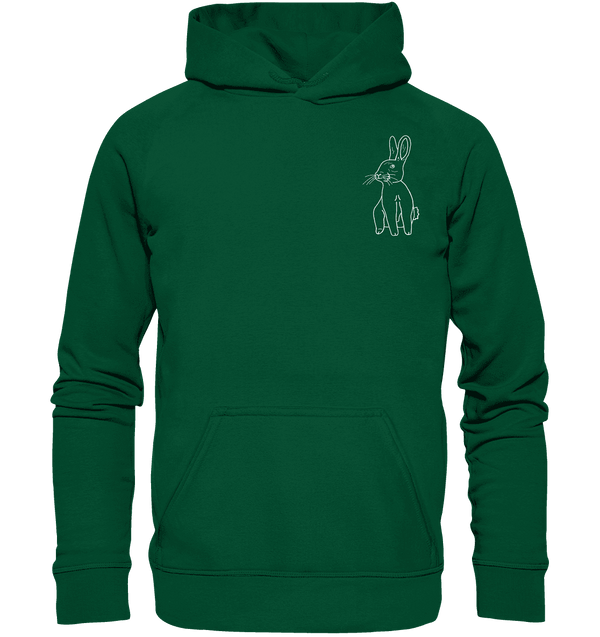 Hase weiß - Basic Hoodie Unisex Hoodies Tier-Shirts.com Bottle Green XS