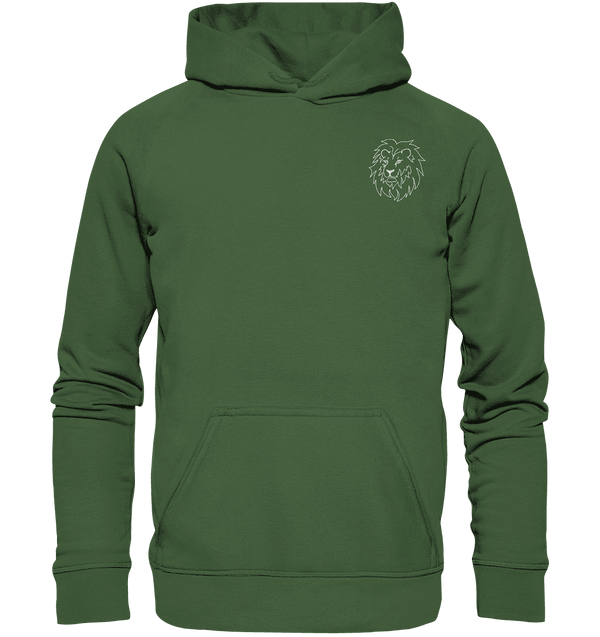 Löwe weiß - Basic Hoodie Unisex Hoodies Tier-Shirts.com Earthy Green XS