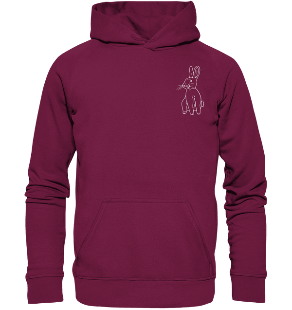 Hase weiß - Basic Hoodie Unisex Hoodies Tier-Shirts.com Burgundy XS
