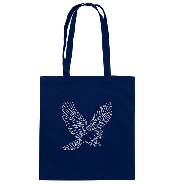 Papagei weiß - Baumwolltasche Einkaufstasche Tier-Shirts.com French Navy ca. 38x42