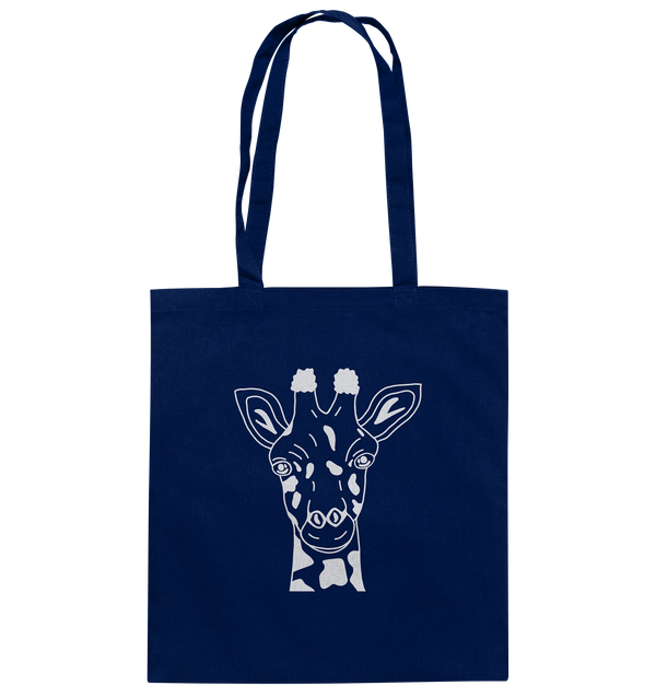 Giraffe weiß - Baumwolltasche Einkaufstasche Tier-Shirts.com French Navy ca. 38x42