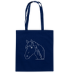 Pferd weiß - Baumwolltasche Einkaufstasche Tier-Shirts.com French Navy ca. 38x42