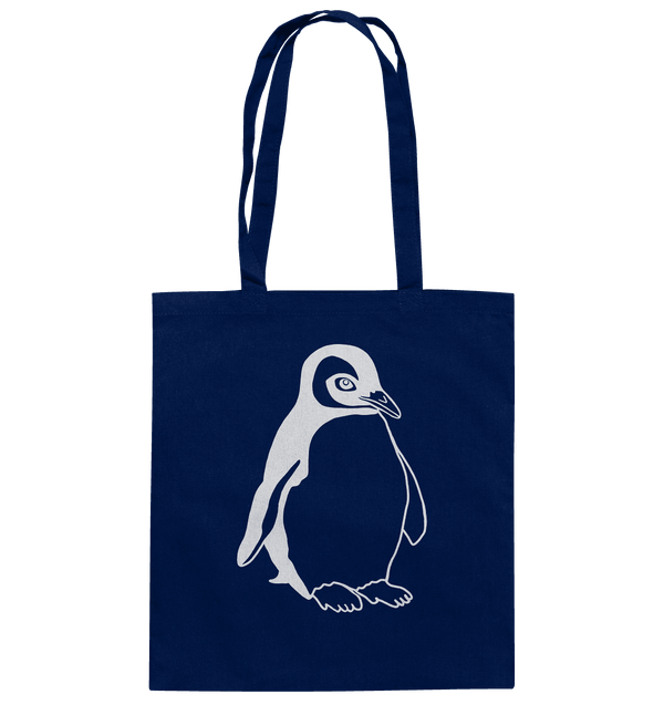 Pinguin weiß - Baumwolltasche Einkaufstasche Tier-Shirts.com French Navy ca. 38x42
