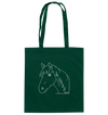Pferd weiß - Baumwolltasche Einkaufstasche Tier-Shirts.com Bottle Green ca. 38x42