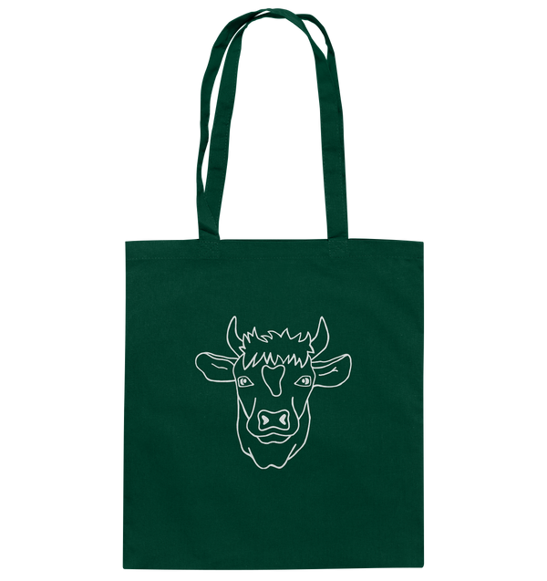 Kuh weiß - Baumwolltasche Einkaufstasche Tier-Shirts.com Bottle Green ca. 38x42