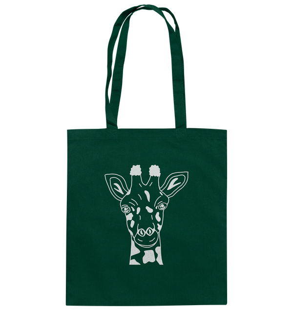 Giraffe weiß - Baumwolltasche Einkaufstasche Tier-Shirts.com Bottle Green ca. 38x42
