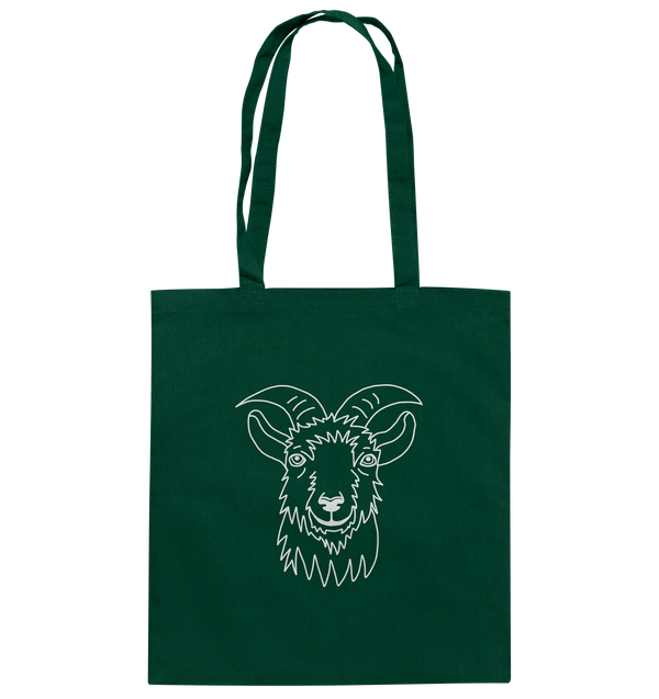 Ziege weiß - Baumwolltasche Einkaufstasche Tier-Shirts.com Bottle Green ca. 38x42