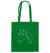 Pferd weiß - Baumwolltasche Einkaufstasche Tier-Shirts.com Kelly Green ca. 38x42