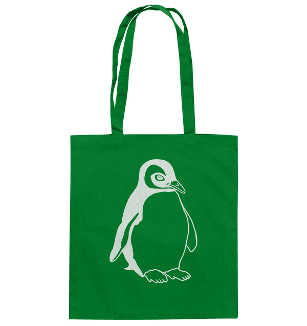 Pinguin weiß - Baumwolltasche Einkaufstasche Tier-Shirts.com Kelly Green ca. 38x42