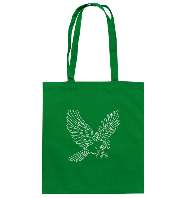Papagei weiß - Baumwolltasche Einkaufstasche Tier-Shirts.com Kelly Green ca. 38x42