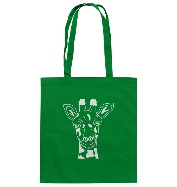 Giraffe weiß - Baumwolltasche Einkaufstasche Tier-Shirts.com Kelly Green ca. 38x42