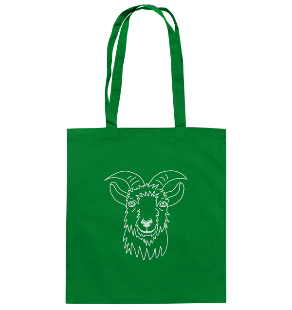 Ziege weiß - Baumwolltasche Einkaufstasche Tier-Shirts.com Kelly Green ca. 38x42