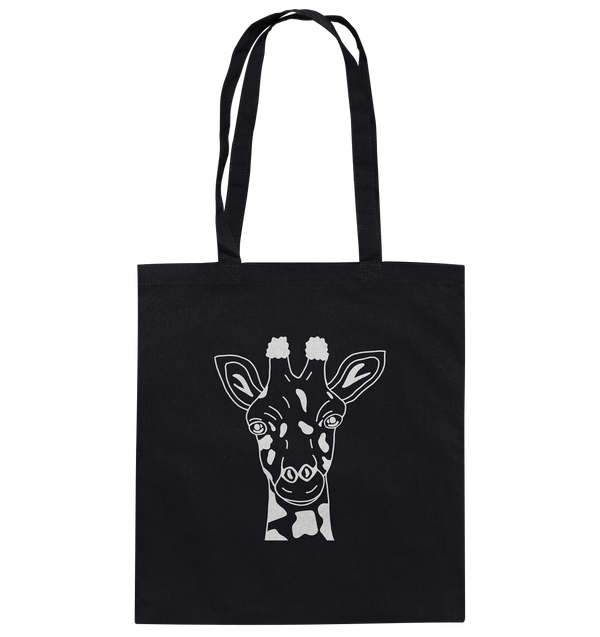 Giraffe weiß - Baumwolltasche Einkaufstasche Tier-Shirts.com Black ca. 38x42