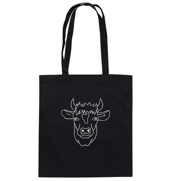 Kuh weiß - Baumwolltasche Einkaufstasche Tier-Shirts.com Black ca. 38x42