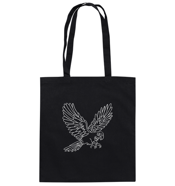 Papagei weiß - Baumwolltasche Einkaufstasche Tier-Shirts.com Black ca. 38x42