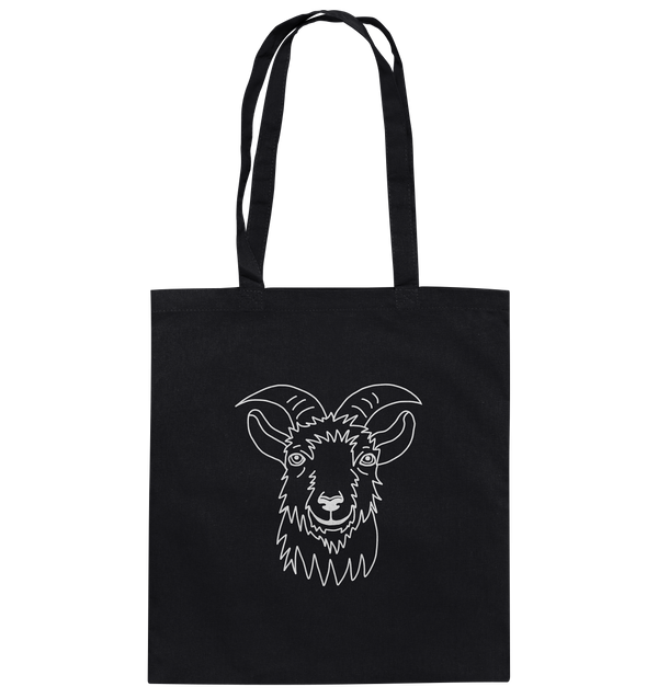 Ziege weiß - Baumwolltasche Einkaufstasche Tier-Shirts.com Black ca. 38x42