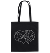 Löwenpaar weiß - Baumwolltasche Taschen Tier-Shirts.com Black ca. 38x42