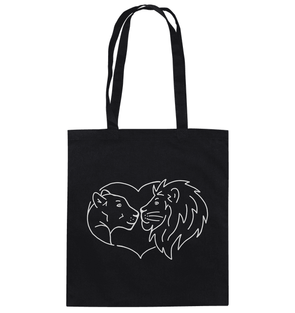 Löwenpaar weiß - Baumwolltasche Taschen Tier-Shirts.com Black ca. 38x42