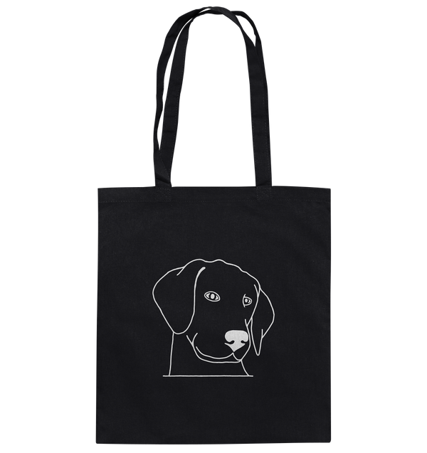 Hund Schlappohr weiß - Baumwolltasche Einkaufstasche Tier-Shirts.com Black ca. 38x42