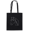 Pferd weiß - Baumwolltasche Einkaufstasche Tier-Shirts.com Black ca. 38x42