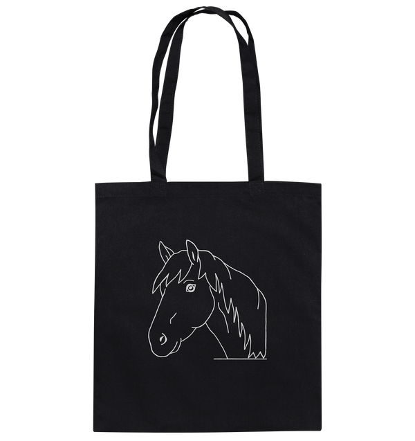 Pferd weiß - Baumwolltasche Einkaufstasche Tier-Shirts.com Black ca. 38x42