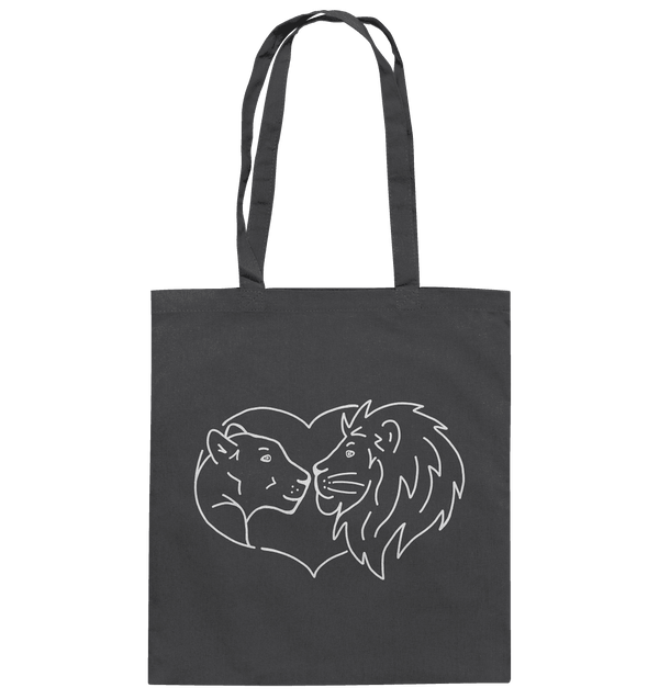Löwenpaar weiß - Baumwolltasche Taschen Tier-Shirts.com Graphite Grey ca. 38x42