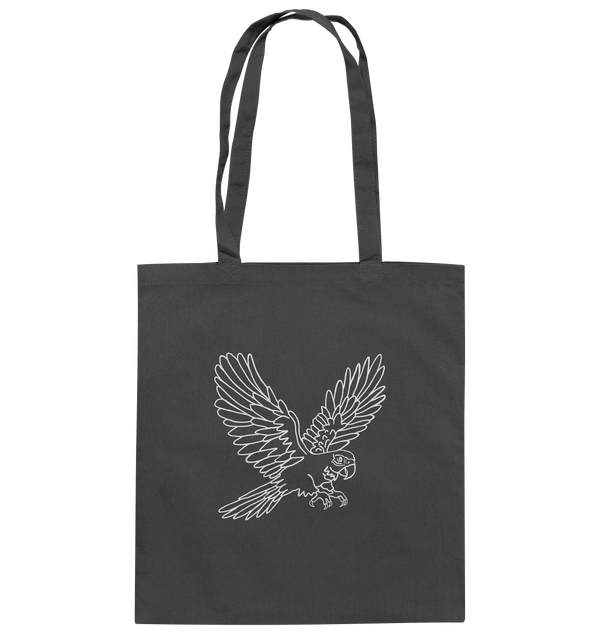Papagei weiß - Baumwolltasche Einkaufstasche Tier-Shirts.com Graphite Grey ca. 38x42