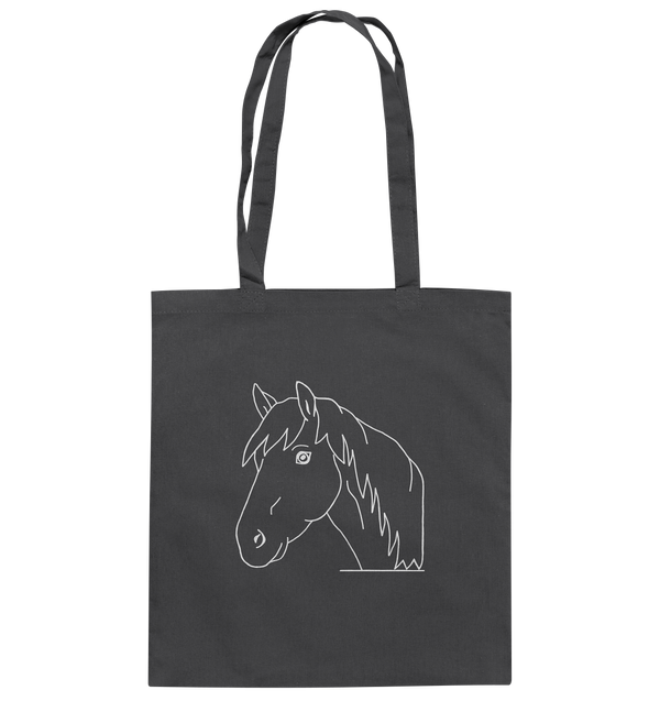 Pferd weiß - Baumwolltasche Einkaufstasche Tier-Shirts.com Graphite Grey ca. 38x42