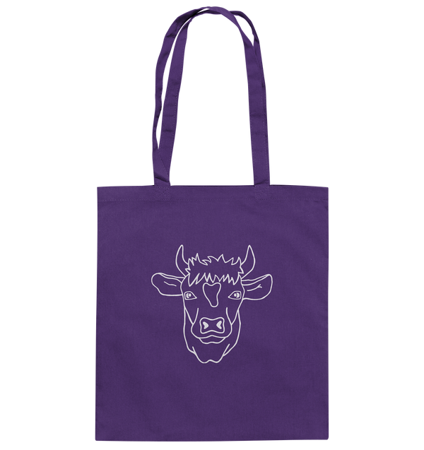 Kuh weiß - Baumwolltasche Einkaufstasche Tier-Shirts.com Purple ca. 38x42