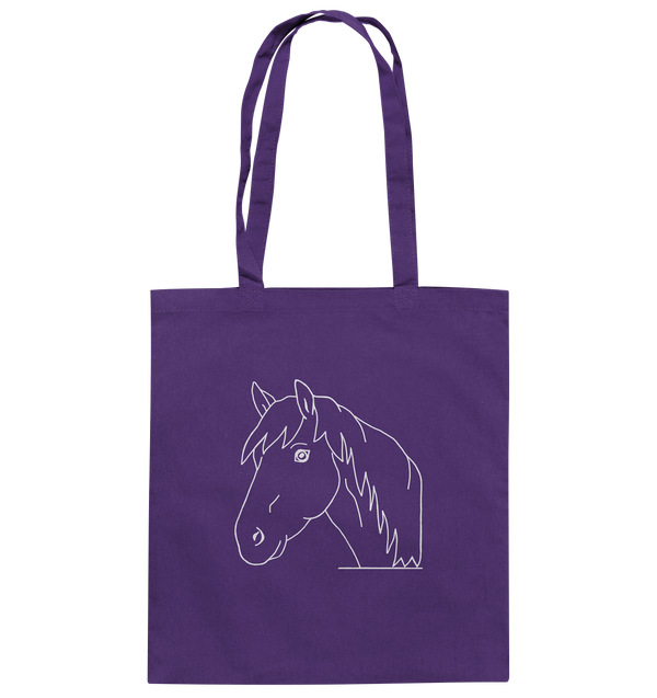 Pferd weiß - Baumwolltasche Einkaufstasche Tier-Shirts.com Purple ca. 38x42