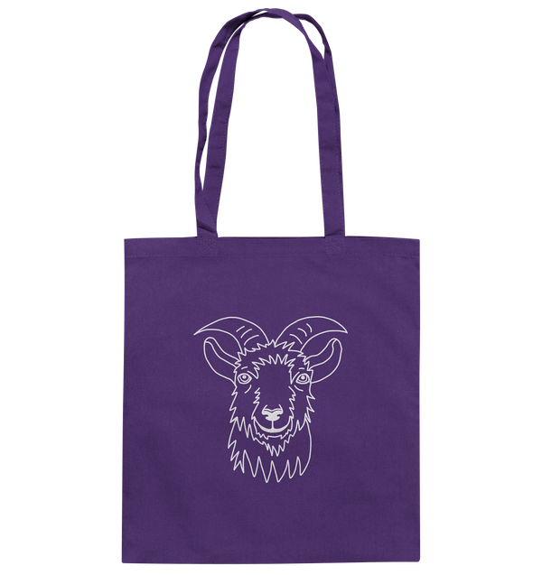 Ziege weiß - Baumwolltasche Einkaufstasche Tier-Shirts.com Purple ca. 38x42