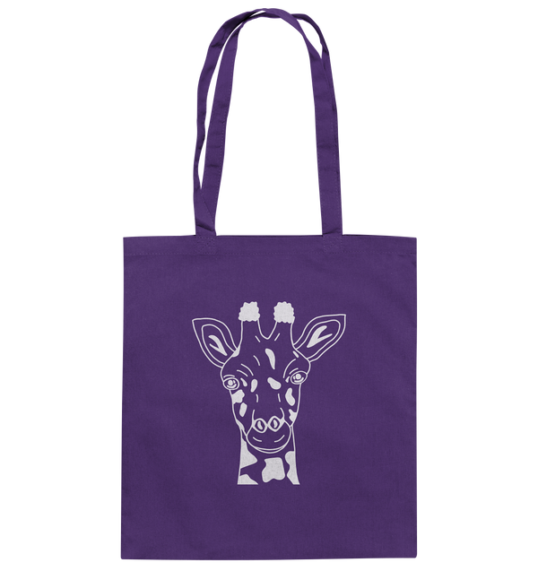 Giraffe weiß - Baumwolltasche Einkaufstasche Tier-Shirts.com Purple ca. 38x42