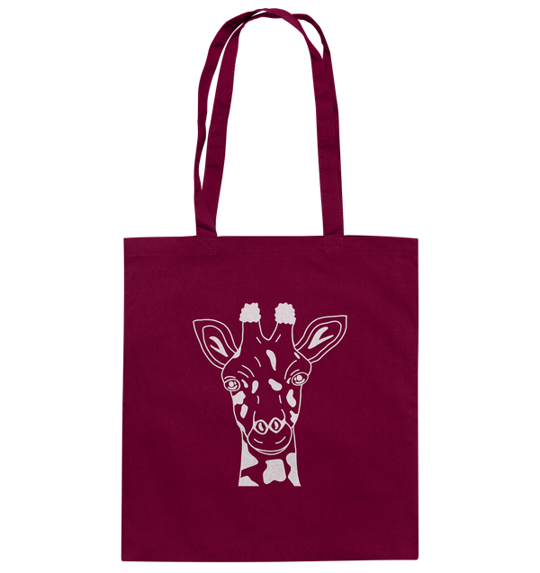 Giraffe weiß - Baumwolltasche Einkaufstasche Tier-Shirts.com Burgundy ca. 38x42