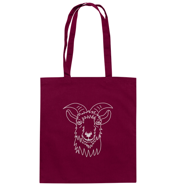 Ziege weiß - Baumwolltasche Einkaufstasche Tier-Shirts.com Burgundy ca. 38x42