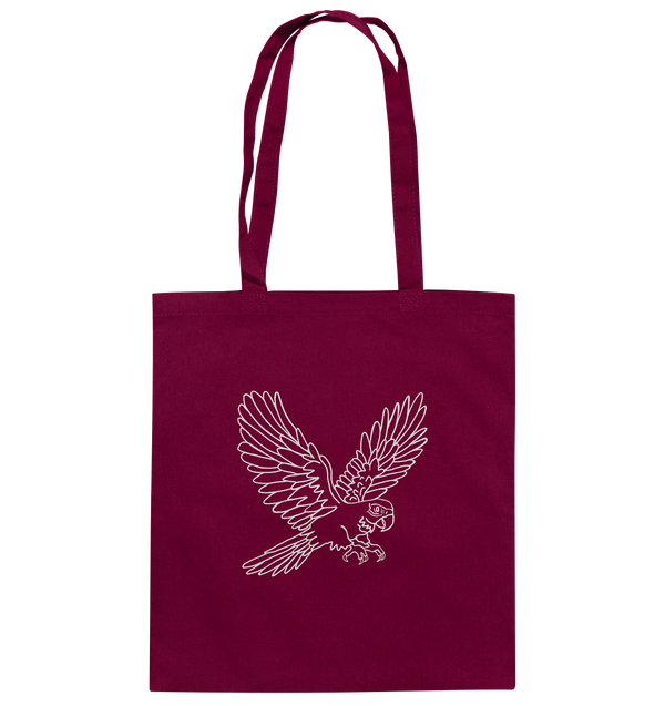 Papagei weiß - Baumwolltasche Einkaufstasche Tier-Shirts.com Burgundy ca. 38x42