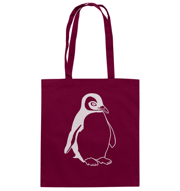 Pinguin weiß - Baumwolltasche Einkaufstasche Tier-Shirts.com Burgundy ca. 38x42