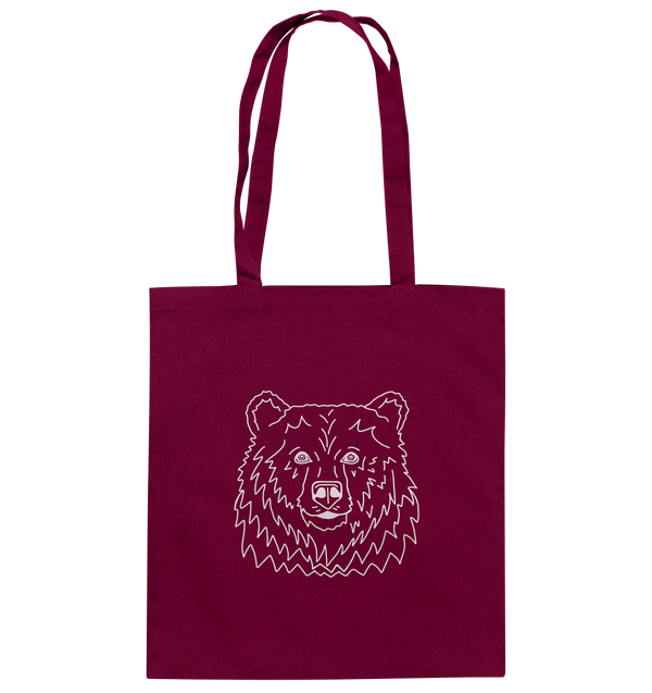 Bär weiß - Baumwolltasche Einkaufstasche Tier-Shirts.com Burgundy ca. 38x42