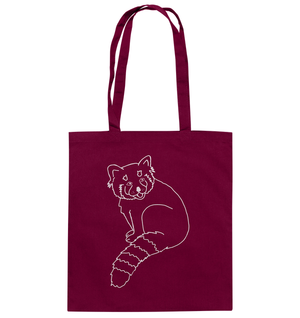 Roter Panda weiß - Baumwolltasche Einkaufstasche Tier-Shirts.com Burgundy ca. 38x42