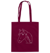 Pferd weiß - Baumwolltasche Einkaufstasche Tier-Shirts.com Burgundy ca. 38x42