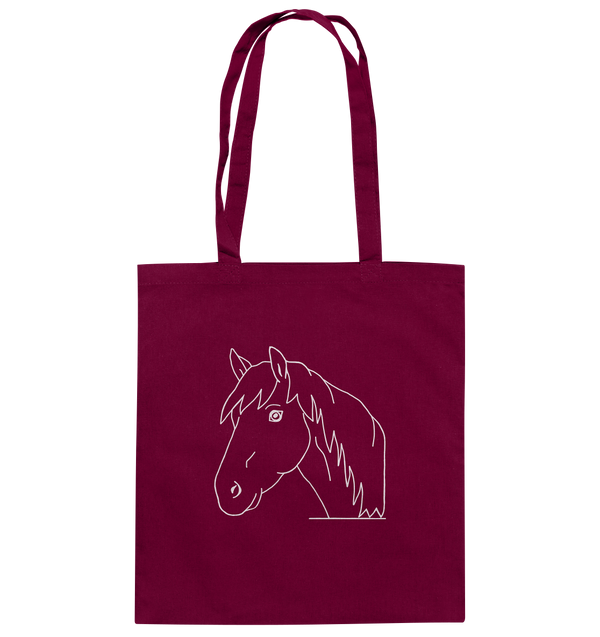 Pferd weiß - Baumwolltasche Einkaufstasche Tier-Shirts.com Burgundy ca. 38x42