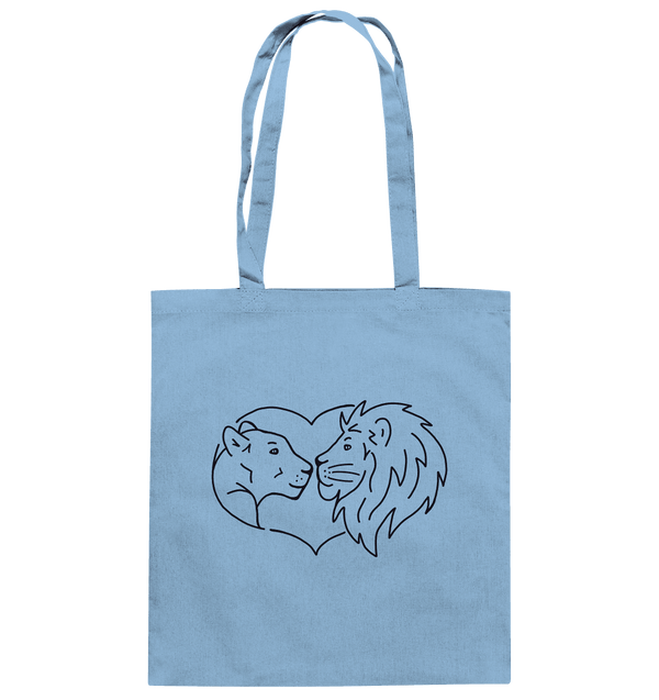 Löwenpaar - Baumwolltasche Taschen Tier-Shirts.com Sky Blue ca. 38x42