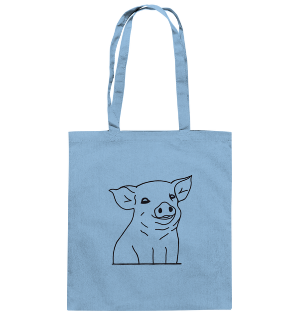 Ferkel schwarz - Baumwolltasche Einkaufstasche Tier-Shirts.com Sky Blue ca. 38x42