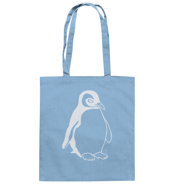 Pinguin weiß - Baumwolltasche Einkaufstasche Tier-Shirts.com Sky Blue ca. 38x42