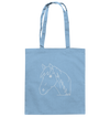 Pferd weiß - Baumwolltasche Einkaufstasche Tier-Shirts.com Sky Blue ca. 38x42