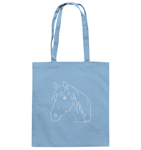 Pferd weiß - Baumwolltasche Einkaufstasche Tier-Shirts.com Sky Blue ca. 38x42